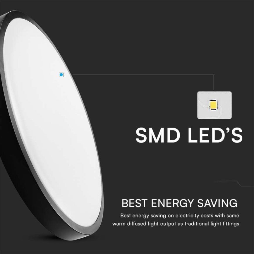 LED Plafonjera za kupatilo LED/24W/230V 4000K IP44 crno
