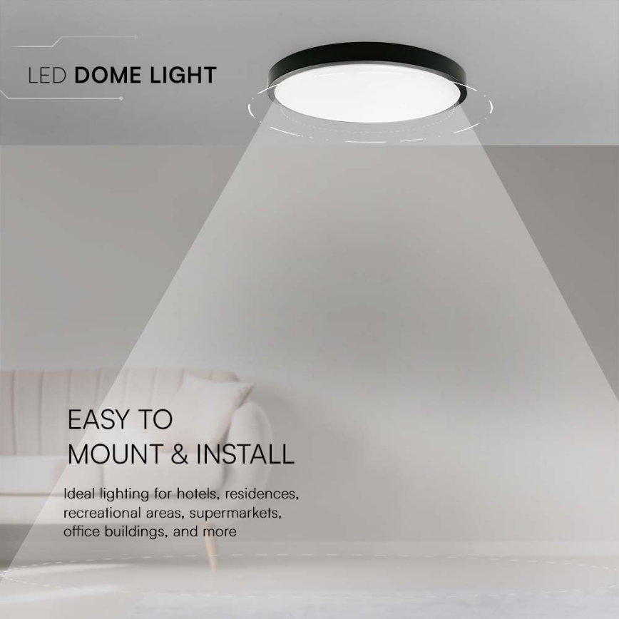LED Plafonjera za kupatilo LED/24W/230V 4000K IP44 crno