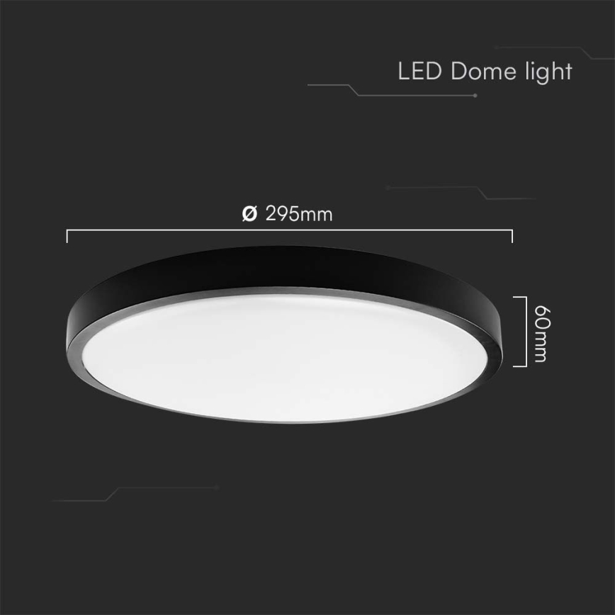 LED Plafonjera za kupatilo LED/24W/230V 4000K IP44 crno