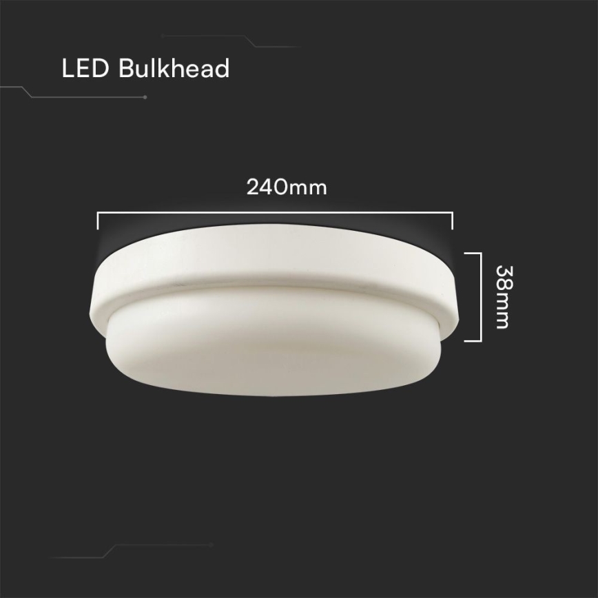 LED Plafonjera za kupatilo LED/24W/230V 4000K IP54 pr. 24 cm