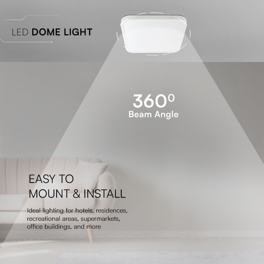 LED Plafonjera za kupatilo SAMSUNG CHIP LED/24W/230V IP44 4000K 29x29 cm bela