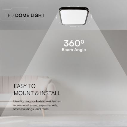 LED Plafonjera za kupatilo SAMSUNG CHIP LED/24W/230V IP44 4000K 29x29 cm crno