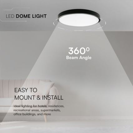 LED Plafonjera za kupatilo SAMSUNG CHIP LED/24W/230V IP44 6500K pr. 29 cm crno