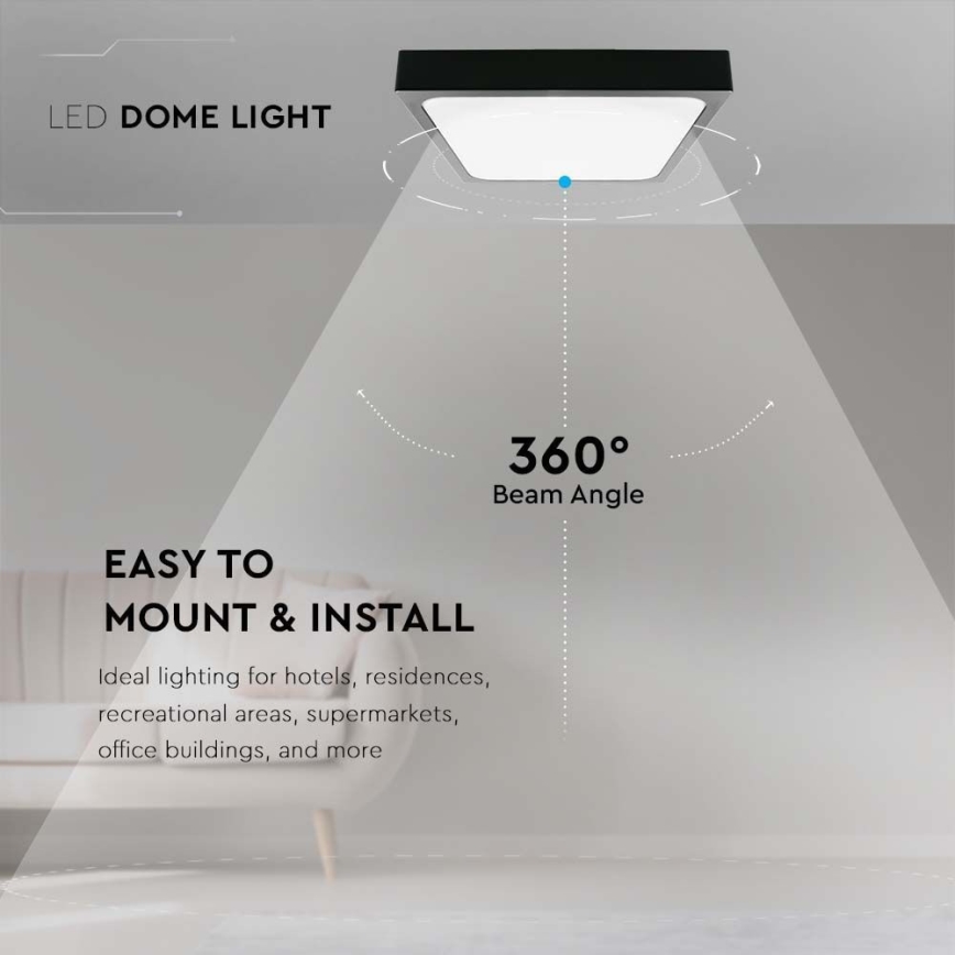 LED Plafonjera za kupatilo LED/30W/230V 6500K IP44 crno