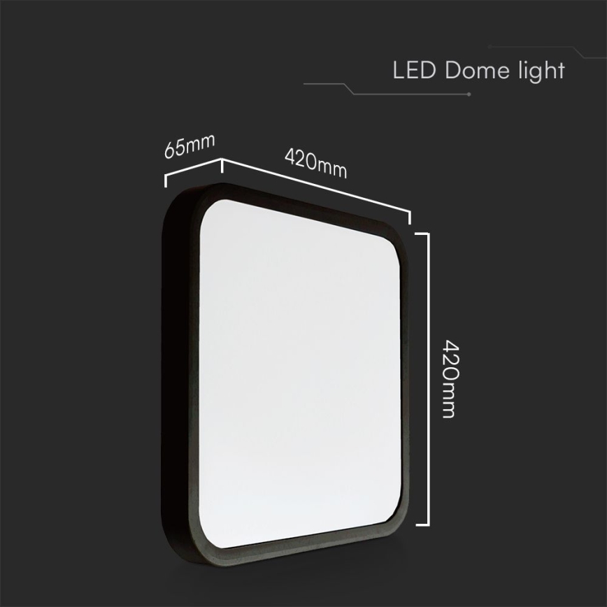 LED Plafonjera za kupatilo SAMSUNG CHIP LED/48W/230V IP44 4000K 42x42 cm crno
