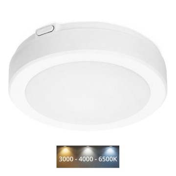 LED Plafonjera za kupatilo NAIROS LED/12W/230V 3000/4000/6500K IP65 pr. 20 cm bela