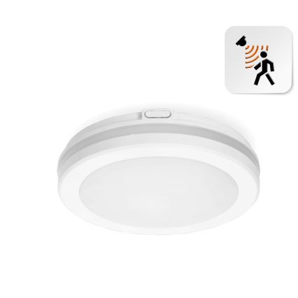 LED Plafonjera za kupatilo sa senzorom LED/12W/230V 3000/4000/6500K IP65 pr. 20 cm bela + Daljinski upravljač