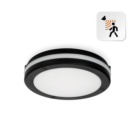 LED Plafonjera za kupatilo sa senzorom LED/12W/230V 3000/4000/6500K IP65 pr. 20 cm crno + Daljinski upravljač