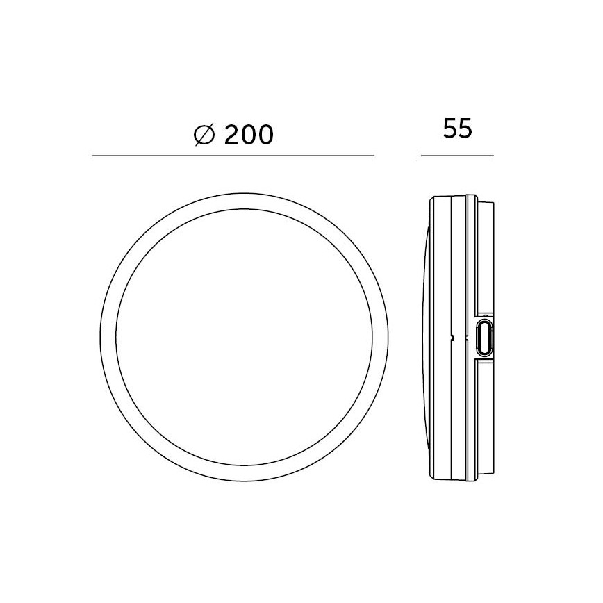 LED Plafonjera za kupatilo sa senzorom LED/12W/230V 3000/4000/6500K IP65 pr. 20 cm crno + Daljinski upravljač