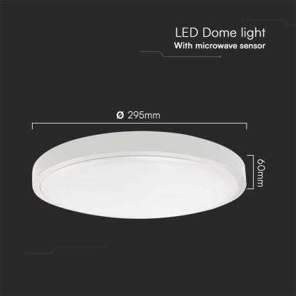 LED Plafonjera za kupatilo sa senzorom LED/18W/230V 4000K IP44 bela + Daljinski upravljač