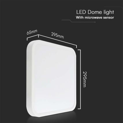 LED Plafonjera za kupatilo sa senzorom LED/18W/230V 4000K IP44 bela + Daljinski upravljač