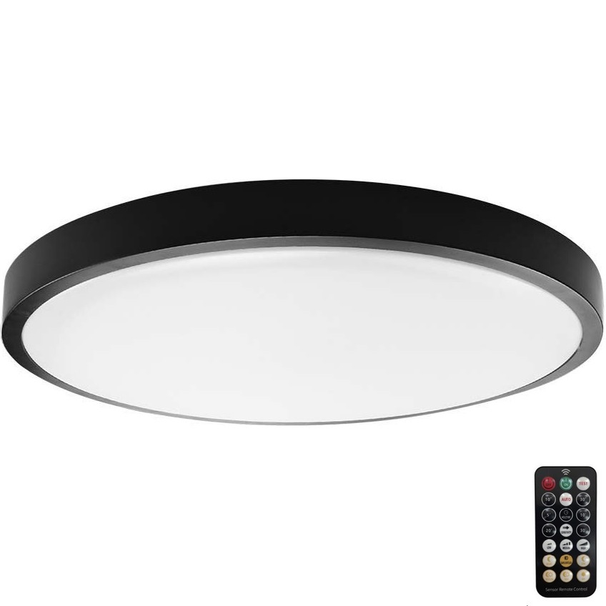 LED Plafonjera za kupatilo sa senzorom LED/18W/230V 4000K IP44 crno + Daljinski upravljač