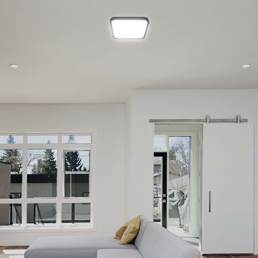 LED Plafonjera za kupatilo sa senzorom LED/18W/230V 4000K IP44 crno + Daljinski upravljač