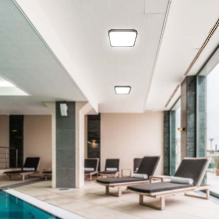 LED Plafonjera za kupatilo sa senzorom LED/18W/230V 4000K IP44 crno + Daljinski upravljač