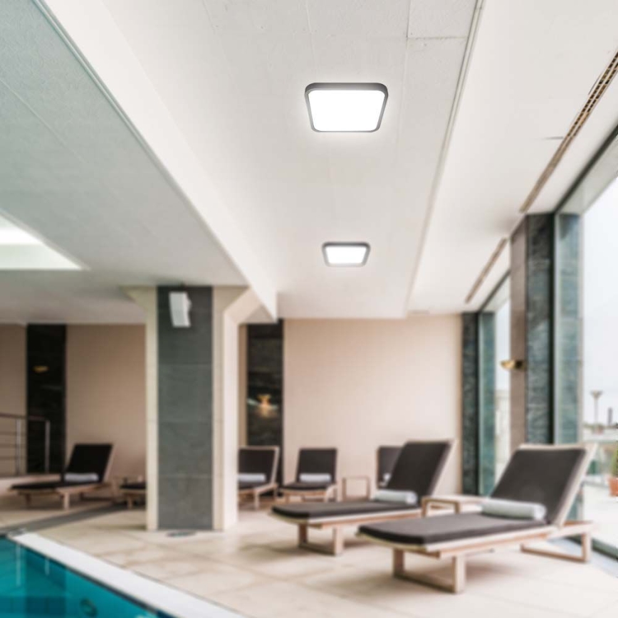 LED Plafonjera za kupatilo sa senzorom LED/18W/230V 4000K IP44 crno + Daljinski upravljač