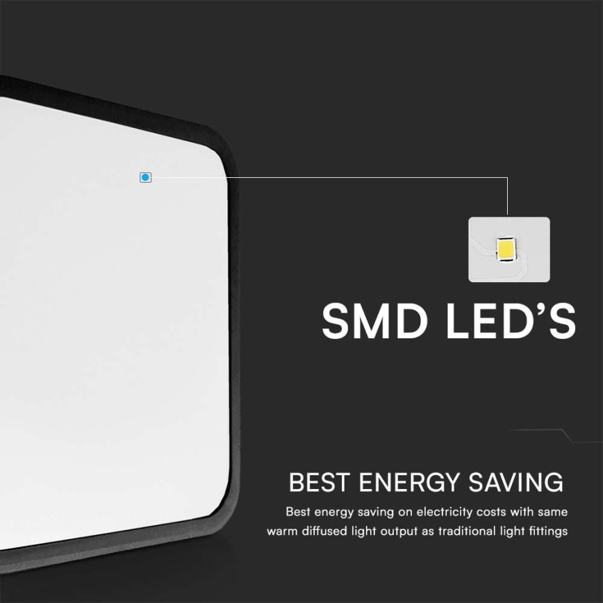LED Plafonjera za kupatilo sa senzorom LED/18W/230V 4000K IP44 crno + Daljinski upravljač