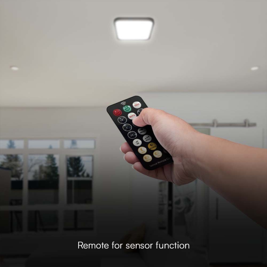 LED Plafonjera za kupatilo sa senzorom LED/18W/230V 4000K IP44 crno + Daljinski upravljač