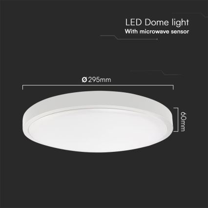 LED Plafonjera za kupatilo sa senzorom SAMSUNG CHIP LED/18W/230V IP44 6500K pr. 29 cm bela + Daljinski upravljač