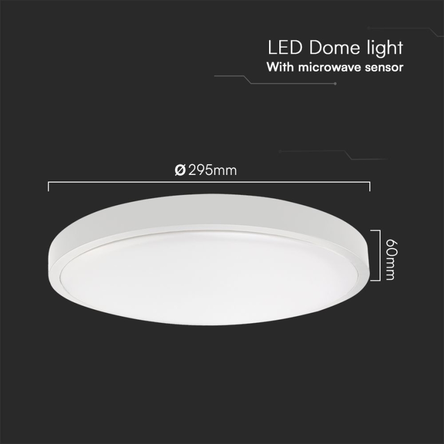 LED Plafonjera za kupatilo sa senzorom SAMSUNG CHIP LED/18W/230V IP44 6500K pr. 29 cm bela + Daljinski upravljač