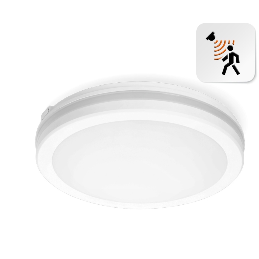 LED Plafonjera za kupatilo sa senzorom LED/18W/230V 3000/4000/6500K IP65 pr. 30 cm bela + Daljinski upravljač