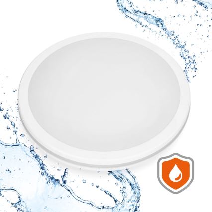 LED Plafonjera za kupatilo sa senzorom LED/18W/230V 3000/4000/6500K IP65 pr. 30 cm bela + Daljinski upravljač