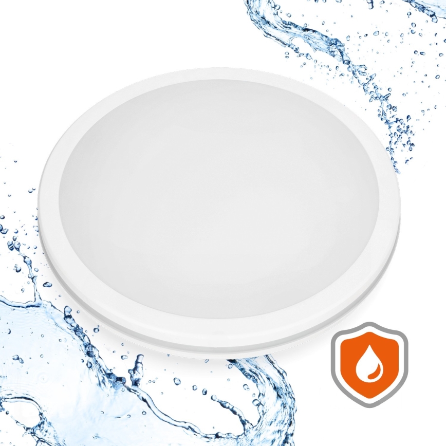 LED Plafonjera za kupatilo sa senzorom LED/18W/230V 3000/4000/6500K IP65 pr. 30 cm bela + Daljinski upravljač