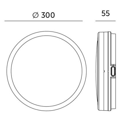 LED Plafonjera za kupatilo sa senzorom LED/18W/230V 3000/4000/6500K IP65 pr. 30 cm bela + Daljinski upravljač