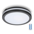 LED Plafonjera za kupatilo sa senzorom LED/24W/230V 3000/4000/6500K IP65 pr. 30 cm crno + Daljinski upravljač