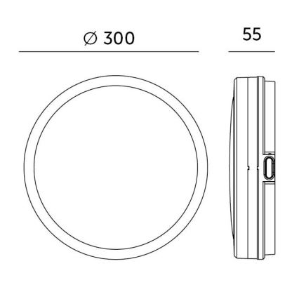 LED Plafonjera za kupatilo sa senzorom LED/24W/230V 3000/4000/6500K IP65 pr. 30 cm crno + Daljinski upravljač