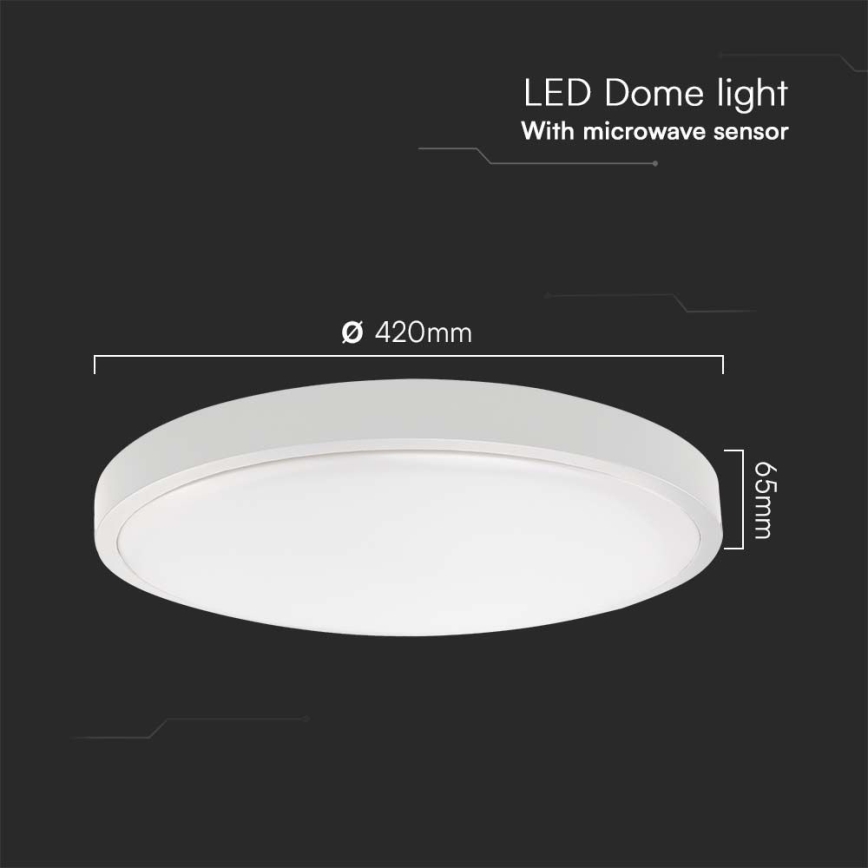 LED Plafonjera za kupatilo sa senzorom LED/36W/230V 4000K IP44 bela + Daljinski upravljač