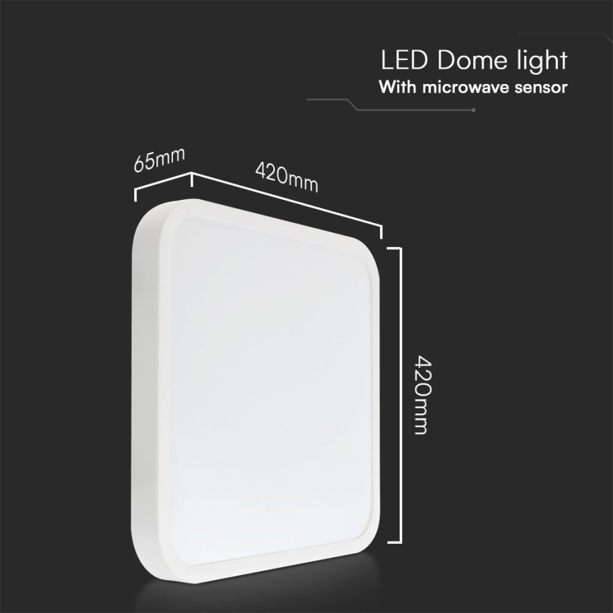 LED Plafonjera za kupatilo sa senzorom SAMSUNG CHIP LED/36W/230V IP44 4000K 42x42 cm bela + Daljinski upravljač