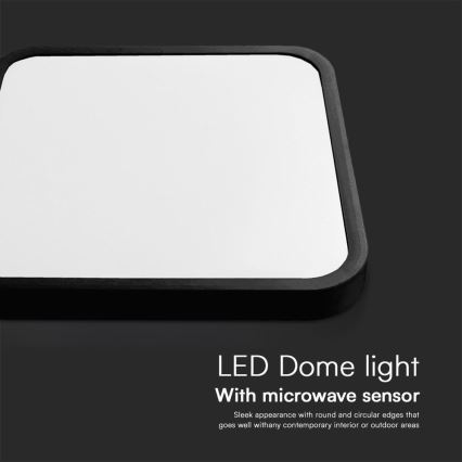 LED Plafonjera za kupatilo sa senzorom SAMSUNG CHIP LED/36W/230V IP44 4000K 42x42 cm crno + Daljinski upravljač
