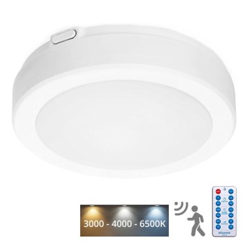 LED Plafonjera za kupatilo sa senzorom NAIROS LED/12W/230V IP65 3000/4000/6500K pr. 20 cm bela + Daljinski upravljač