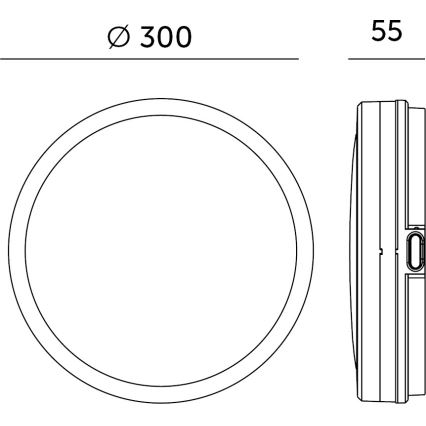 LED Plafonjera za kupatilo sa senzorom NAIROS LED/18W/230V IP65 3000/4000/6500K pr. 30 cm bela + Daljinski upravljač