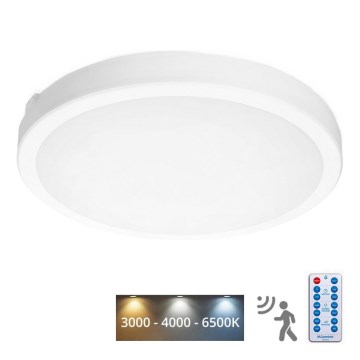 LED Plafonjera za kupatilo sa senzorom NAIROS LED/36W/230V IP65 3000/4000/6500K pr. 40 cm bela + Daljinski upravljač