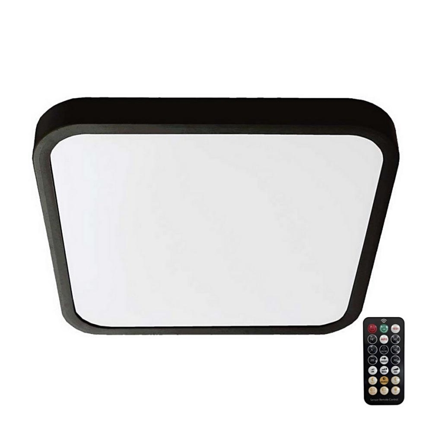 LED Plafonjera za kupatilo sa senzorom SAMSUNG CHIP LED/18W/230V IP44 4000K 29x29 cm crno + Daljinski upravljač