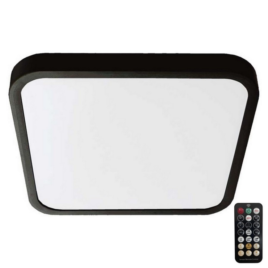 LED Plafonjera za kupatilo sa senzorom SAMSUNG CHIP LED/36W/230V IP44 4000K 42x42 cm crno + Daljinski upravljač