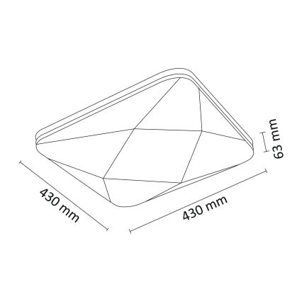 LED Plafonjera za prigušivanje KASTOR na Daljinski upravljač LED/72W/230V