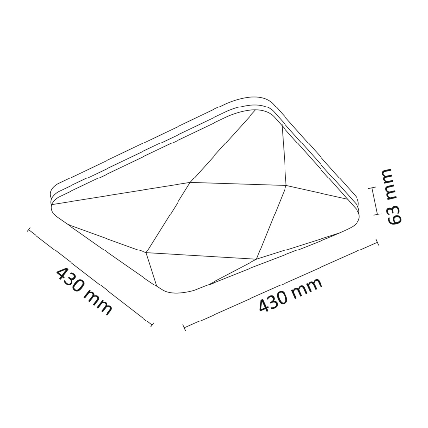 LED Plafonjera za prigušivanje KASTOR na Daljinski upravljač LED/72W/230V