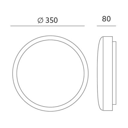 LED Plafonjera ZOE LED/24W/230V IP44 crno