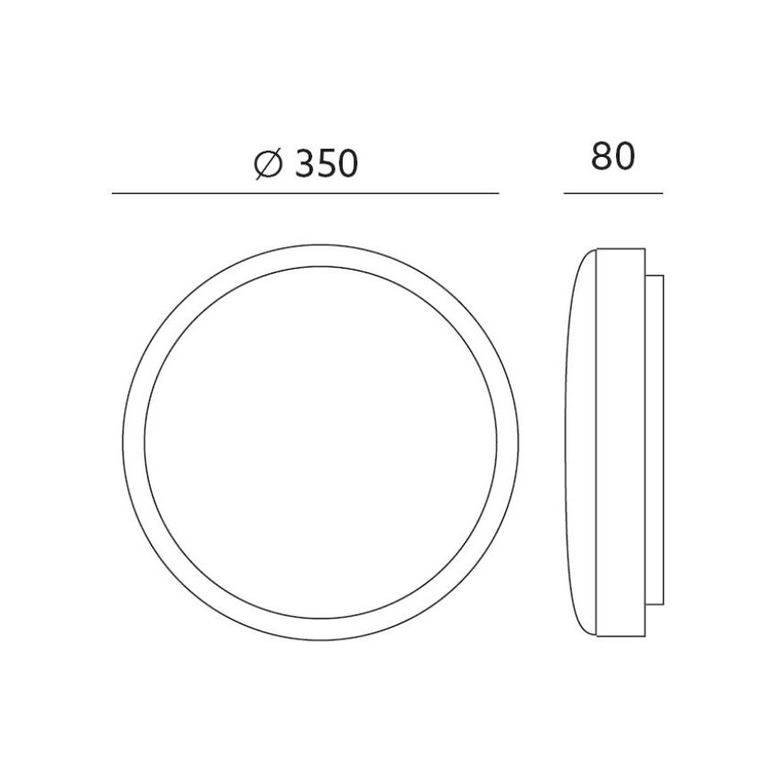 LED Plafonjera ZOE LED/24W/230V IP44 crno