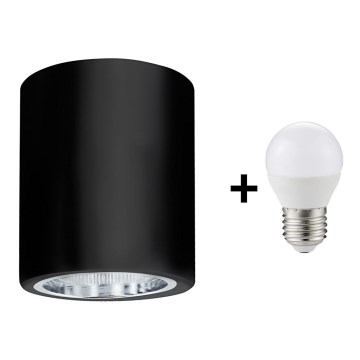 LED plafonska svetiljka JUPITER 1xE27/6W/230V 120x98 mm crna