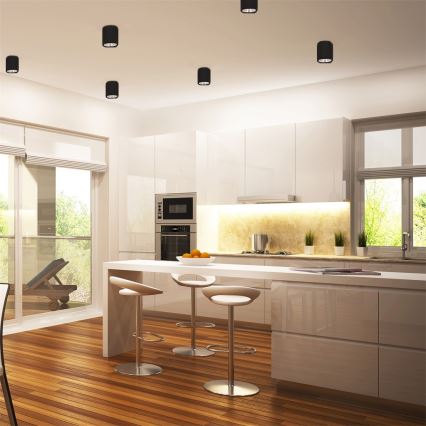 LED plafonska svetiljka JUPITER 1xE27/6W/230V 120x98 mm crna