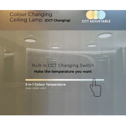 LED plafonsko svetlo 18W/230V, prečnik 31 cm, 3000/4000/6400K