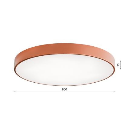 LED plafonsko svetlo CLEO LED/96W/230V 3000K, prečnik 80 cm, u bakarnoj boji