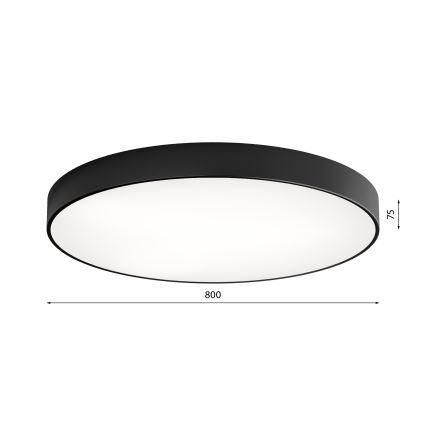 LED plafonsko svetlo CLEO LED/96W/230V 4000K, prečnik 80 cm, crno
