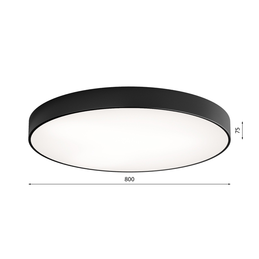 LED plafonsko svetlo CLEO LED/96W/230V 4000K, prečnik 80 cm, crno