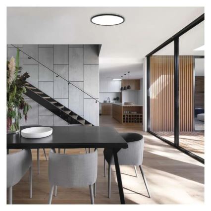 LED plafonsko svetlo FLORI LED/18W/230V 4000K crno, prečnika 29 cm