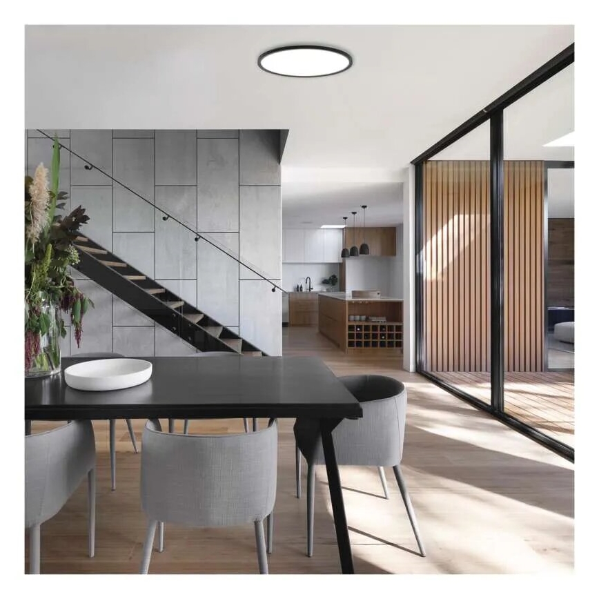 LED plafonsko svetlo FLORI LED/18W/230V 4000K crno, prečnika 29 cm