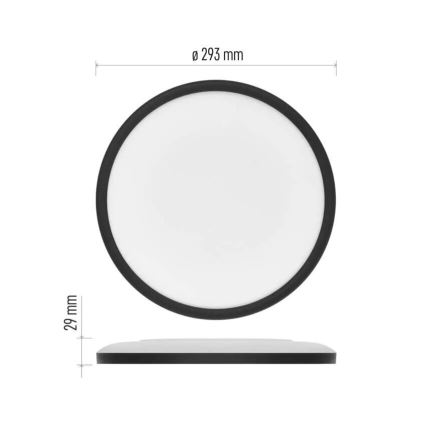 LED plafonsko svetlo FLORI LED/18W/230V 4000K crno, prečnika 29 cm